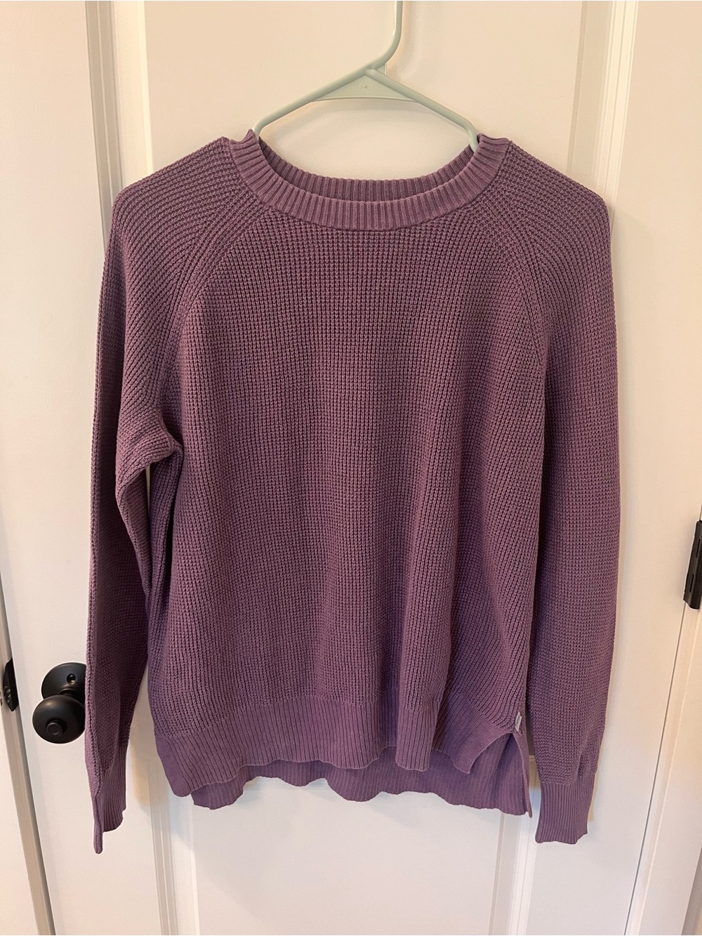 Eddie Bauer Lavender Crewneck Waffle Knit Sweater